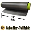 CARBON FIBER Fabric – 1 meter x 10 ft – 2×2 Twill weave – 220g/m2 – 3K TOW