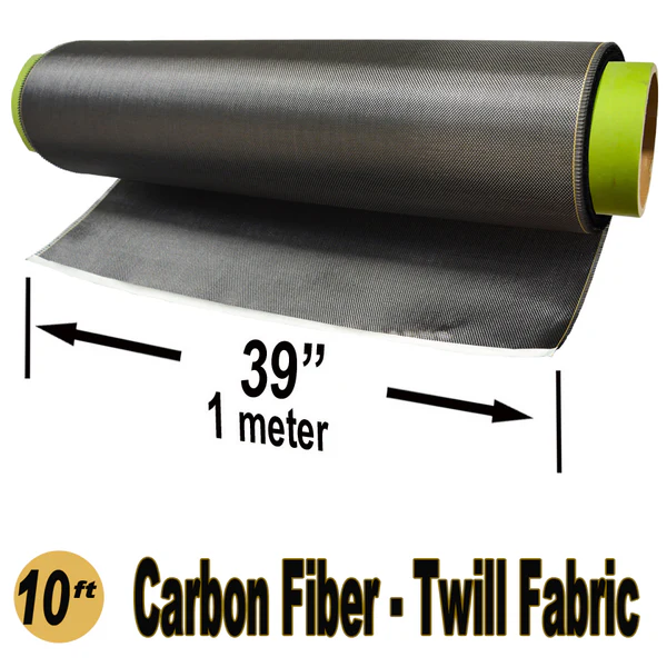 CARBON FIBER Fabric – 1 meter x 10 ft – 2×2 Twill weave – 220g/m2 – 3K TOW