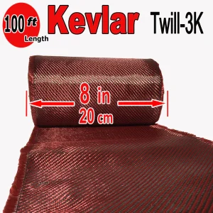 KEVLAR ARAMID Fabric - 8 in x 25 ft - Twill - 240g/m2 - 3K TOW